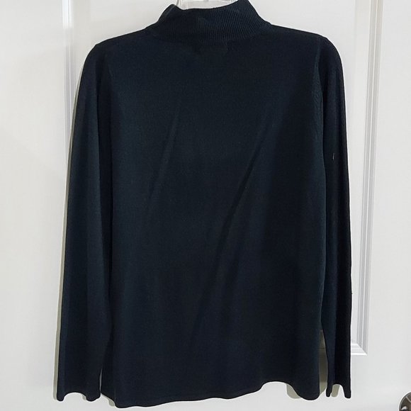 Black Turtleneck Sweater with Rhinestone Zipper - Picture 7 of 7